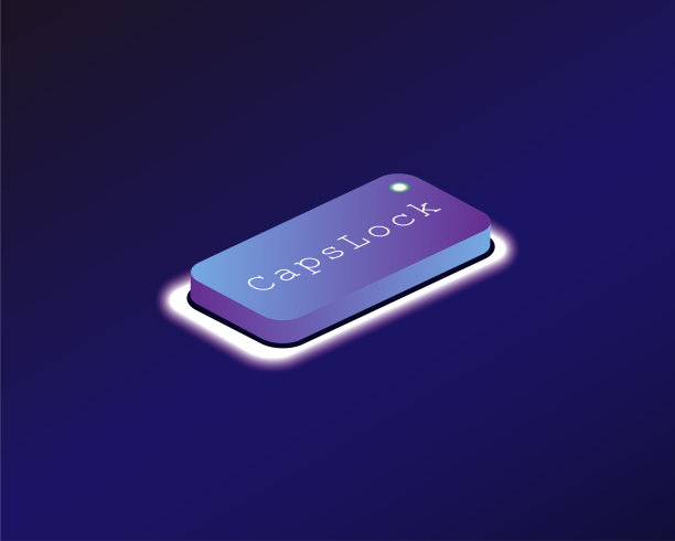 大写锁定。上面覆盖着一个霓虹灯背光键盘按钮。软件开发的概念。矢量插图。图片下载