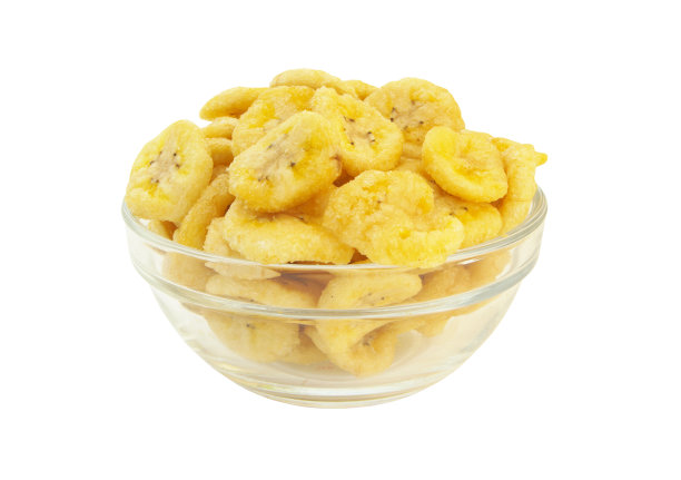 香蕉片在碗孤立图片下载