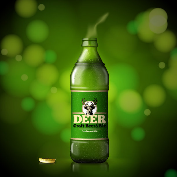 矢量模板啤酒广告开瓶图片下载