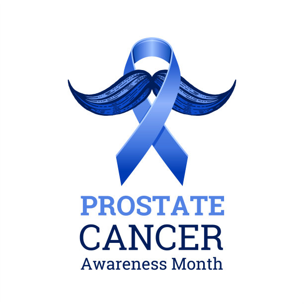 带胡子的前列腺癌宣传丝带。男性健康的象征。男性癌症预防11月。蓝色的概念。雕刻，3d卡通矢量插图孤立在白色背景图片下载