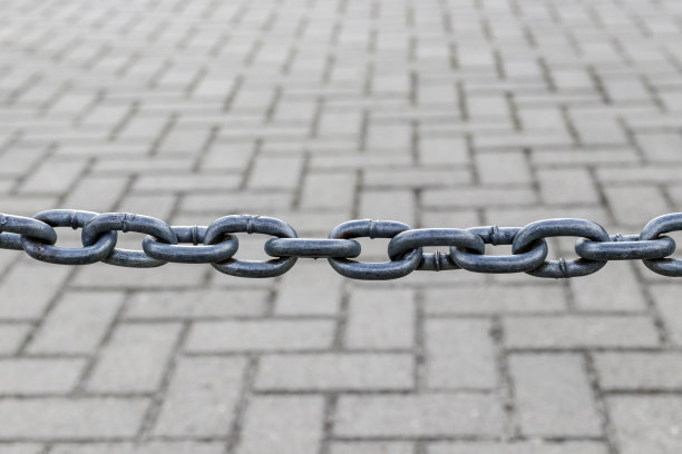 悬链背景。金属链背景与复制空间。图片下载