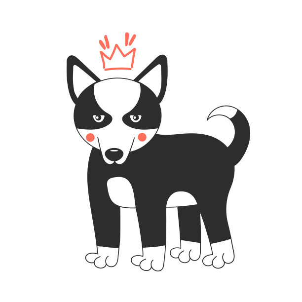 儿童插图狗哈士奇品种。图片下载