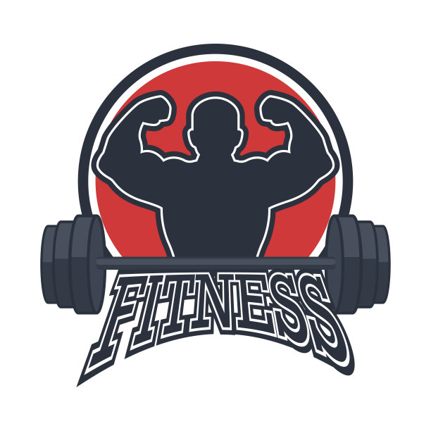 霓虹灯效果的健身广告板材。矢量图图片下载