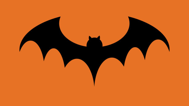 飞翔的黑蝙蝠剪影，万圣节的装饰图片下载