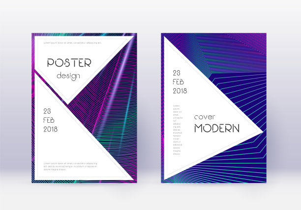 时尚的封面设计模板集。霓虹灯文摘l图片下载