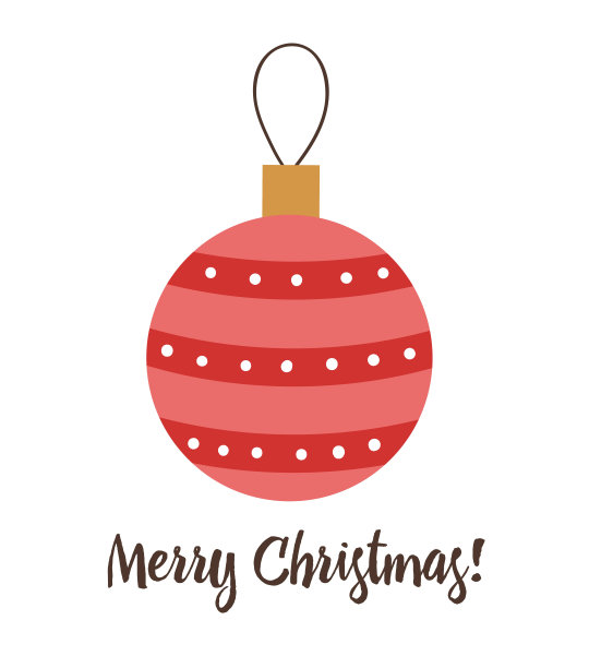 矢量红色装饰圣诞球孤立在白色的背景。可爱有趣的插图新年象征。圣诞节平面风格的图片装饰或设计。图片下载