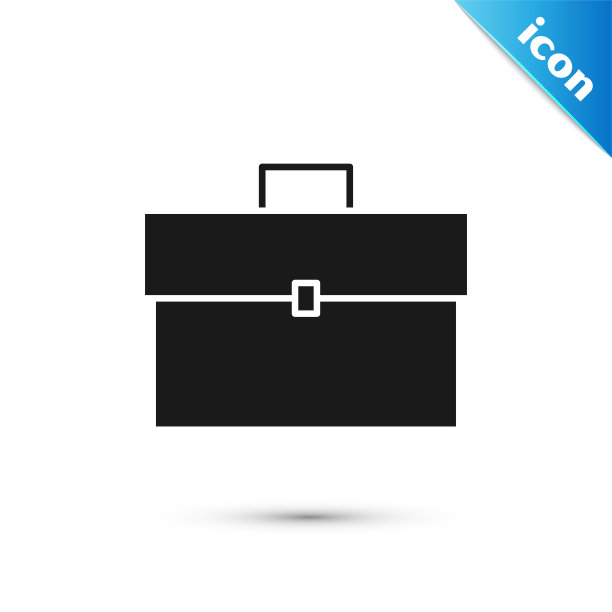 黑色公文包图标孤立在白色背景。业务用例的迹象。业务组合。矢量图图片下载