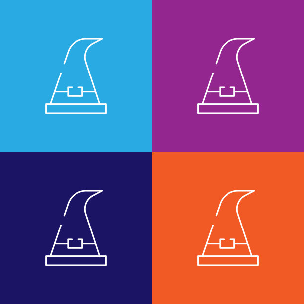 魔术帽图标。万圣节插画元素。优质的图形设计图标。标志和符号收集图标为网站，网页设计，移动应用程序图片下载