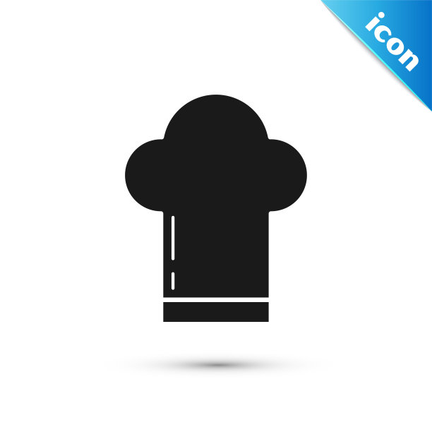 黑色厨师帽图标孤立在白色背景。烹饪的象征。厨师的帽子。矢量图图片下载