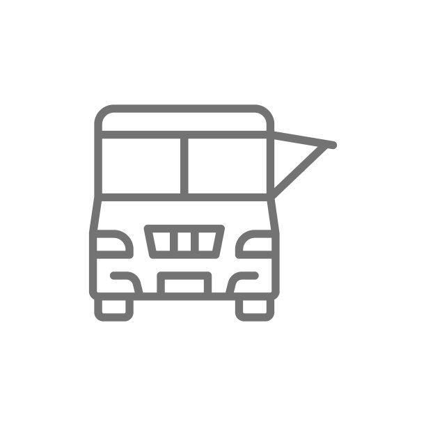 快餐卡车，节日车线图标。图片下载