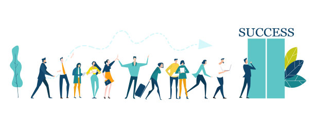 商务人士排队等待更好的工作。发现新的机会，竞争，改善和护理增长的概念说明图片下载