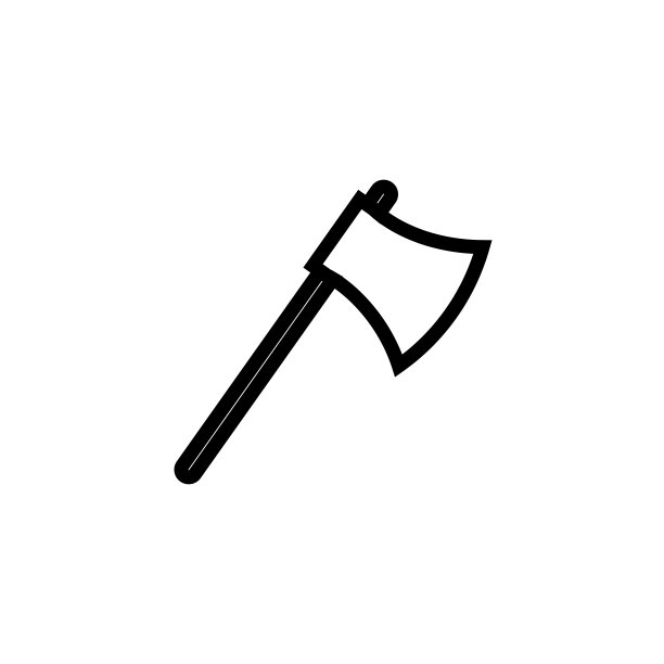 万圣节斧头线条图标矢量素材图片下载