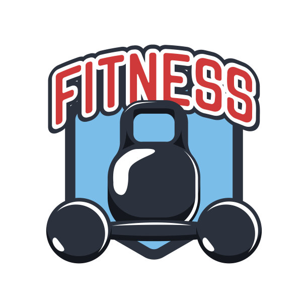 霓虹灯效果的健身广告板材。矢量图图片下载