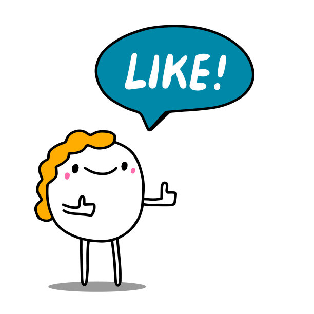 像手绘矢量插图在卡通漫画风格可爱的男人显示符号图片下载