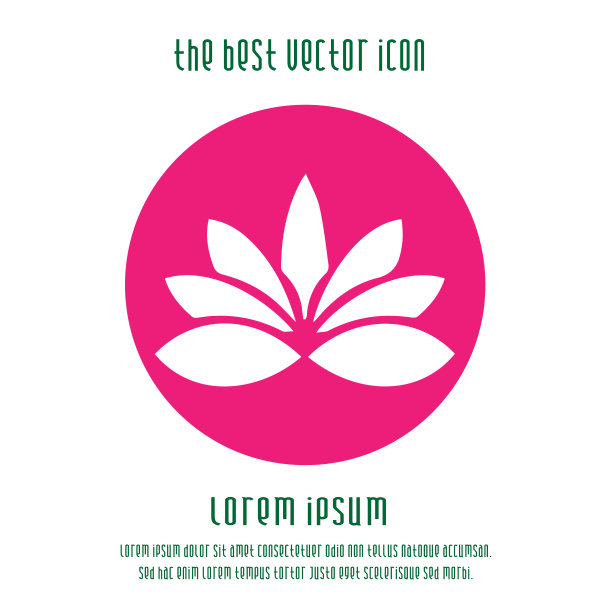 莲花花矢量图标eps 10。灵性简单的剪影象征。图片下载