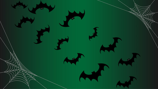 飞翔的黑蝙蝠剪影，万圣节的装饰图片下载