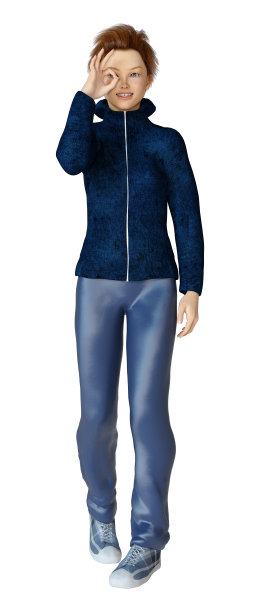 3D插画：白底少女图片下载