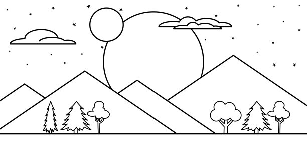 风景山地森林夜空星图图片下载