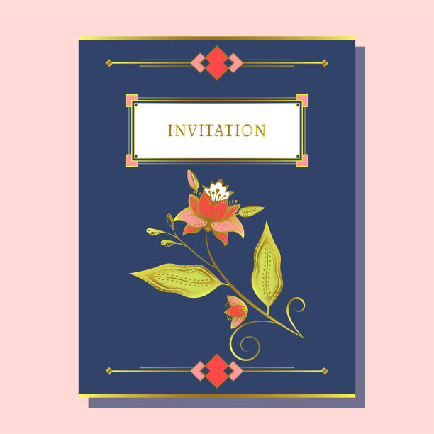 贺卡模板设计与民族装饰，异国情调的花卉设计横幅，传单，邀请，海报，网站或贺卡。矢量图图片下载