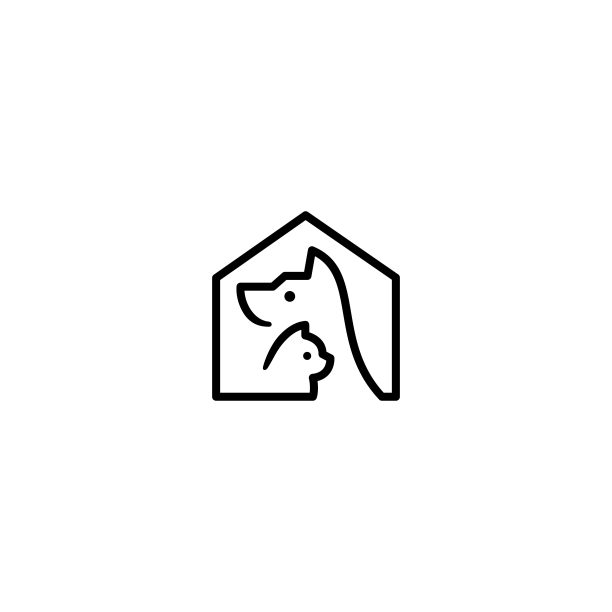 狗猫宠物家矢量图标插图图片下载