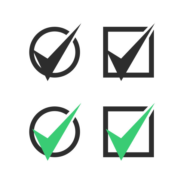 复选图标的设置。矢量插图在平面设计图片下载