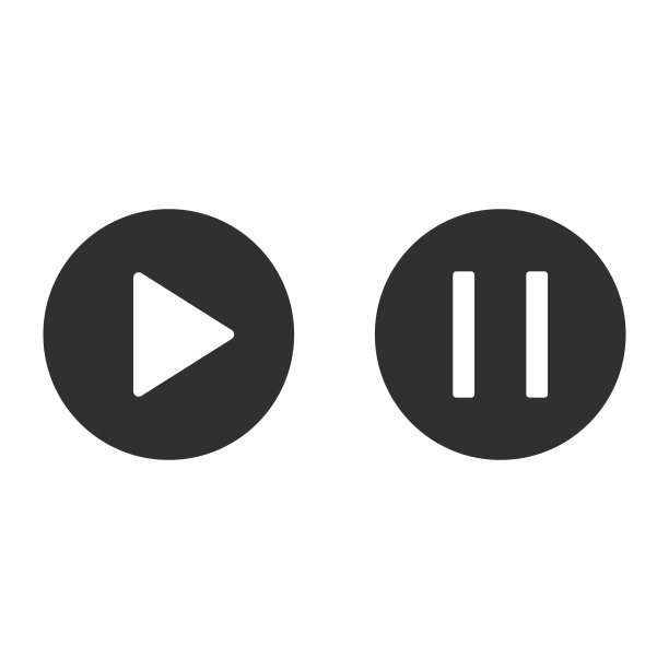 播放和暂停按钮图标孤立的白色背景。矢量插图。图片下载