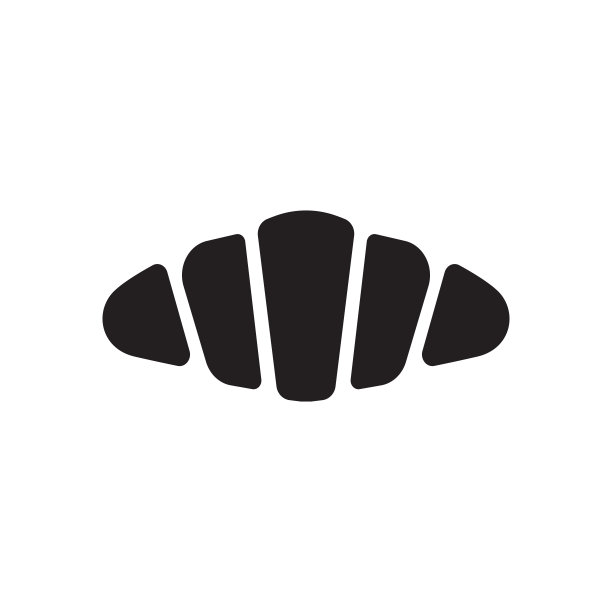 牛角面包剪影图标，矢量插图平面设计。图片下载