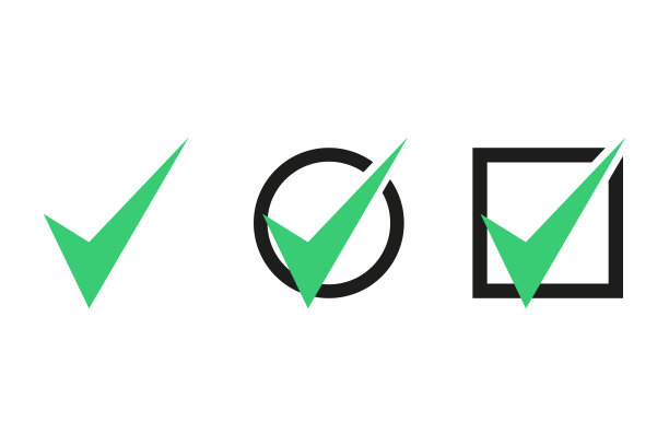 复选图标的设置。矢量插图在平面设计图片下载