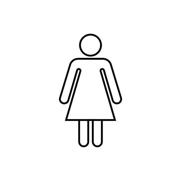 白色背景上的女性图标矢量，女性标志图片下载