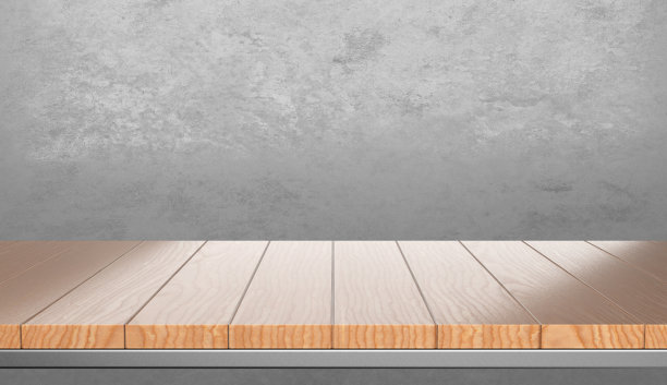 灰色背景的空木桌。图片下载
