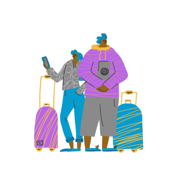 旅人站立全长矢量平面设计图片下载