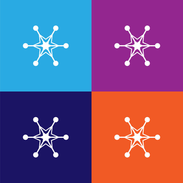 雪花矢量图标上的彩色背景图片下载