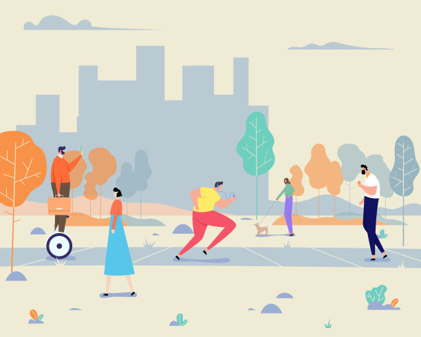 公园里活跃的人们图片下载