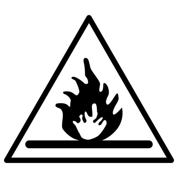 有火灾危险警告，白色背景图片下载