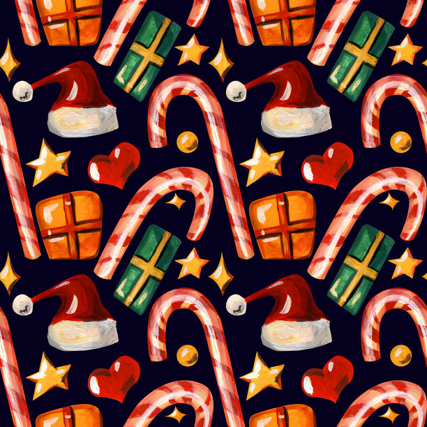 无缝模式与圣诞符号。图片下载