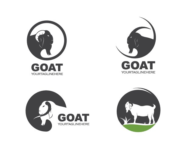 山羊标志模板矢量插图图片下载