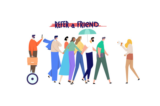 一群人手拉着手，追着一个通过扩音器说话的女孩图片下载