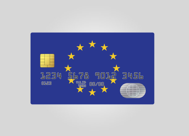 印有欧盟国旗的信用卡图片下载