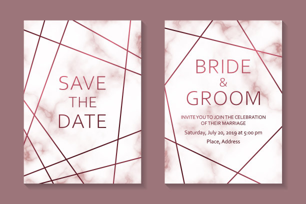 婚礼邀请设计或贺卡模板。图片下载