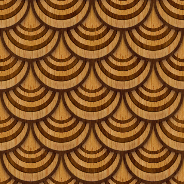 鱼鳞图案木纹背景无缝纹理，3d插图图片下载