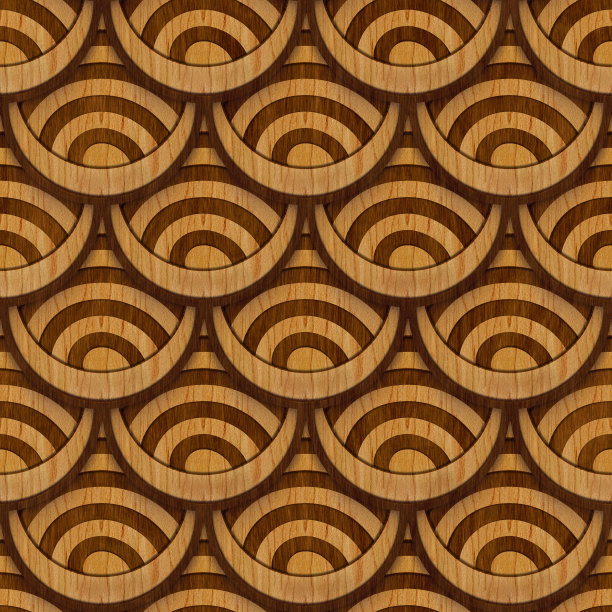 鱼鳞图案木纹背景无缝纹理，3d插图图片下载