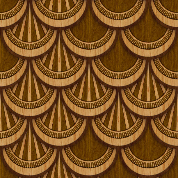 鱼鳞图案木纹背景无缝纹理，3d插图图片下载