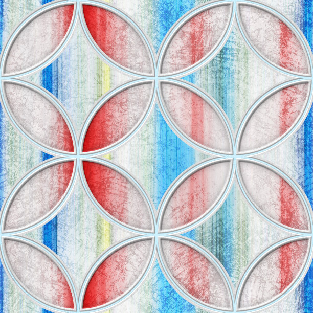 雕刻圆形图案在垃圾背景无缝纹理，拼接图案，3d插图图片下载