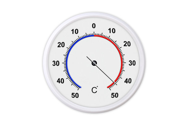 测量天气温度的摄氏温度表。温度计孤立在白色背景上。环境温度加45度图片下载
