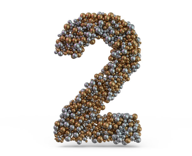 背景上的金色数字2。3 d图片下载