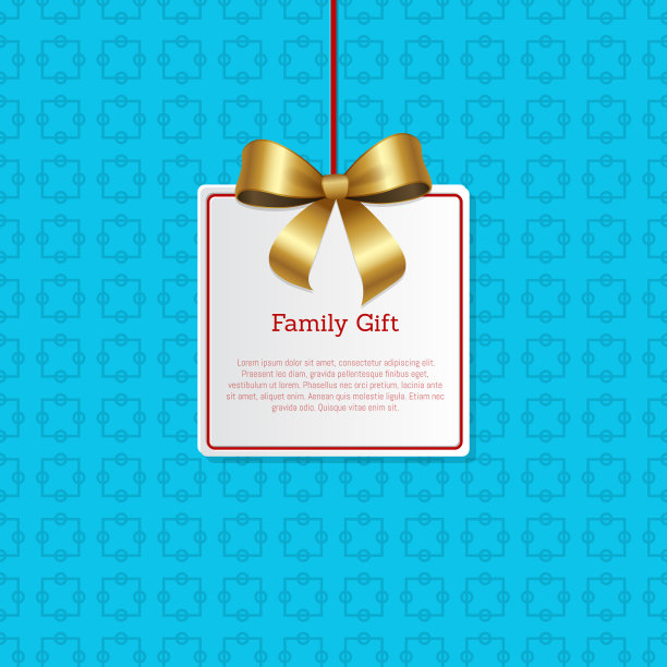家庭礼品卡挂在编织标签标签处图片下载