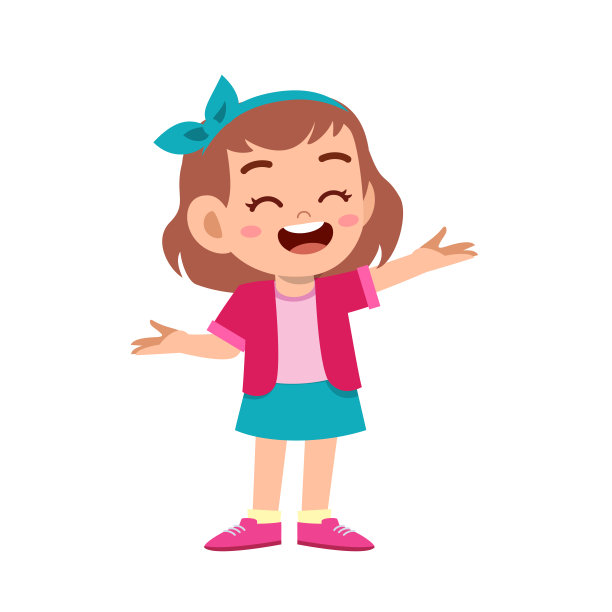 可爱的少年女孩展示面部表情图片下载