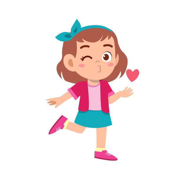 可爱的少年女孩展示面部表情图片下载