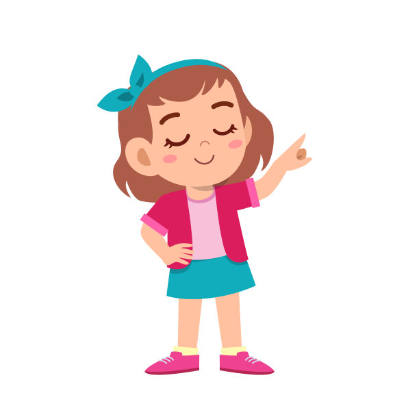 可爱的少年女孩展示面部表情图片下载