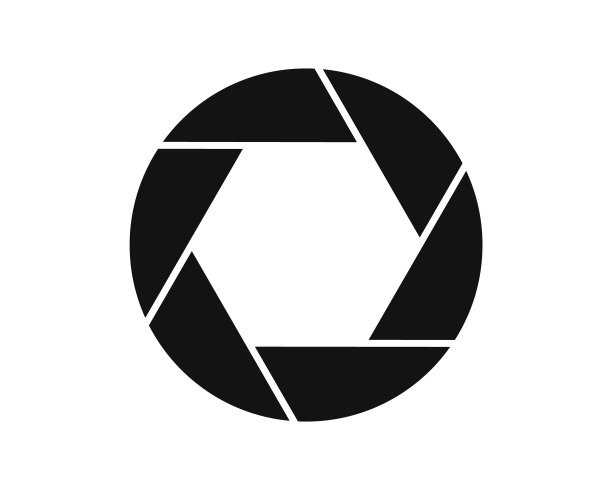 照片相机光圈矢量插图图像。标志图标。图片下载